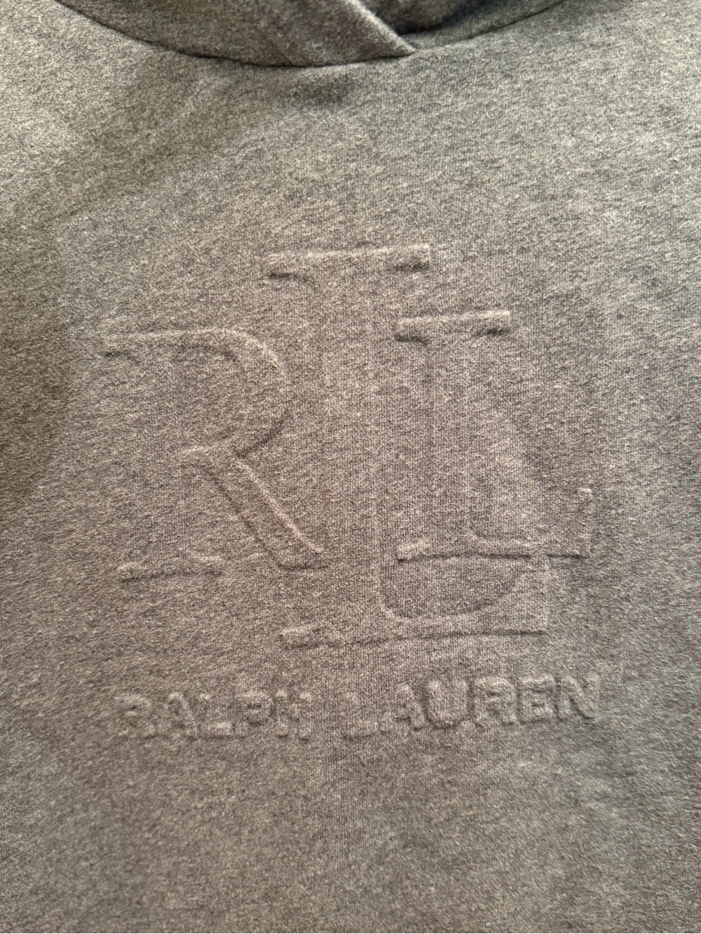 Ralph Lauren Heather Gray Hooded Pullover with Drawcords